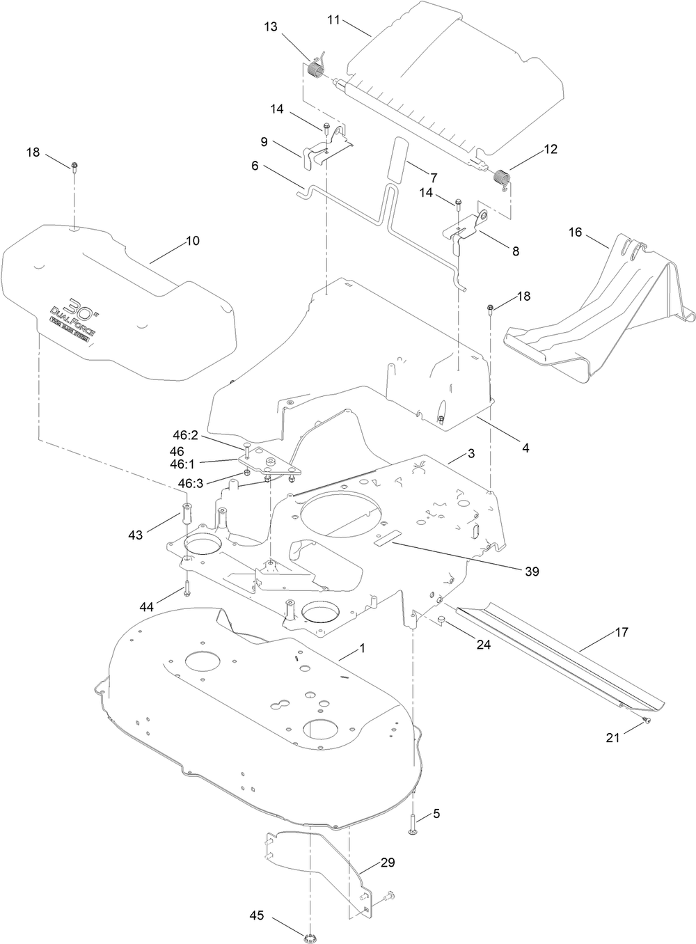 Housing Assembly Diagram and Parts List for 21491T 400000000 - 999999999 Toro Lawn Mower