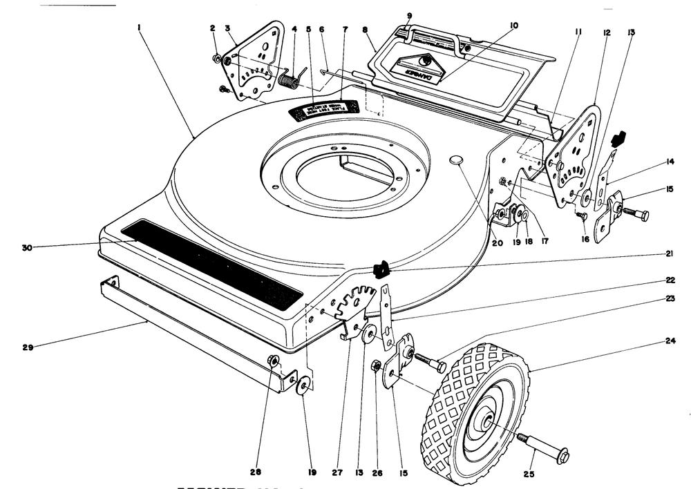Mower Housing (Model No. 16880) Diagram and Parts List for 16890 1000001 - 1999999 Toro Lawn Mower
