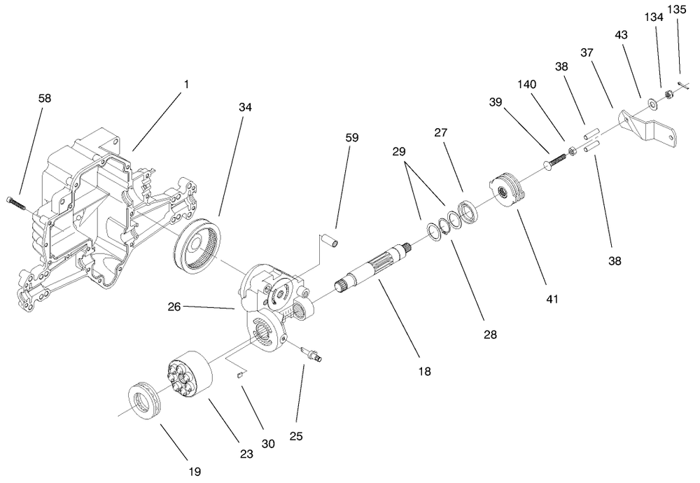 Hydro Transaxle Assembly (Cont.) Diagram and Parts List for 71221 9900001 - 9999999 Toro Lawn Tractor