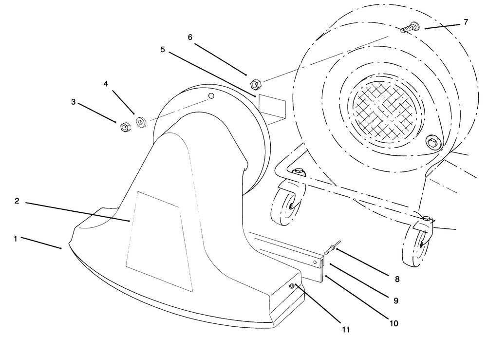 Snout Assembly Diagram and Parts List for 62924 5900001 - 5999999 Toro Leaf Blower / Vacuum