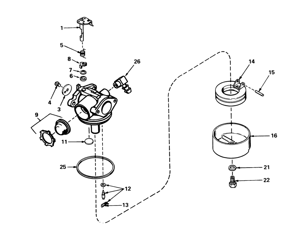 Carburetor No. 632050 Diagram and Parts List for 20710 1000001 - 1999999 Toro Lawn Mower