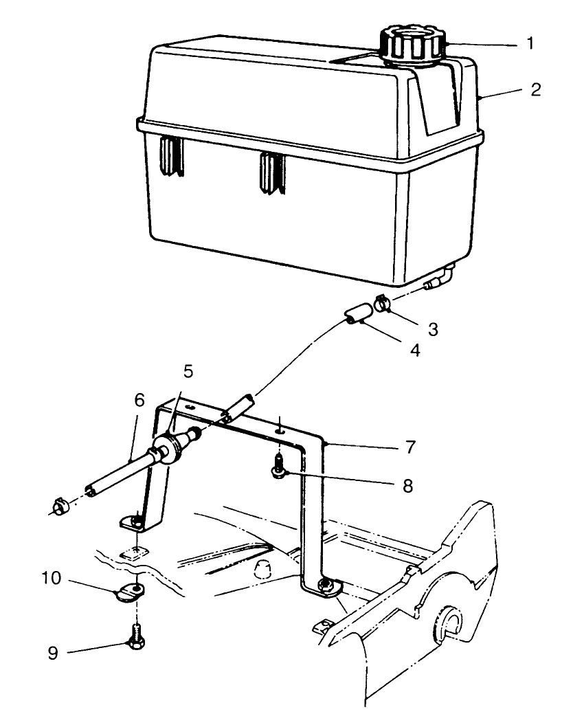Gas Tank Assembly Diagram and Parts List for 22153BC 5900001 - 5999999 Toro Lawn Mower