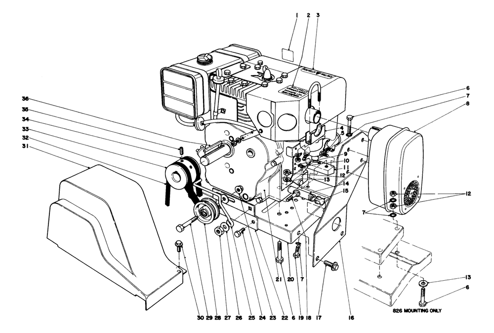 Engine Assembly Diagram and Parts List for 38070 8000001 - 8999999 Toro Snow Blower