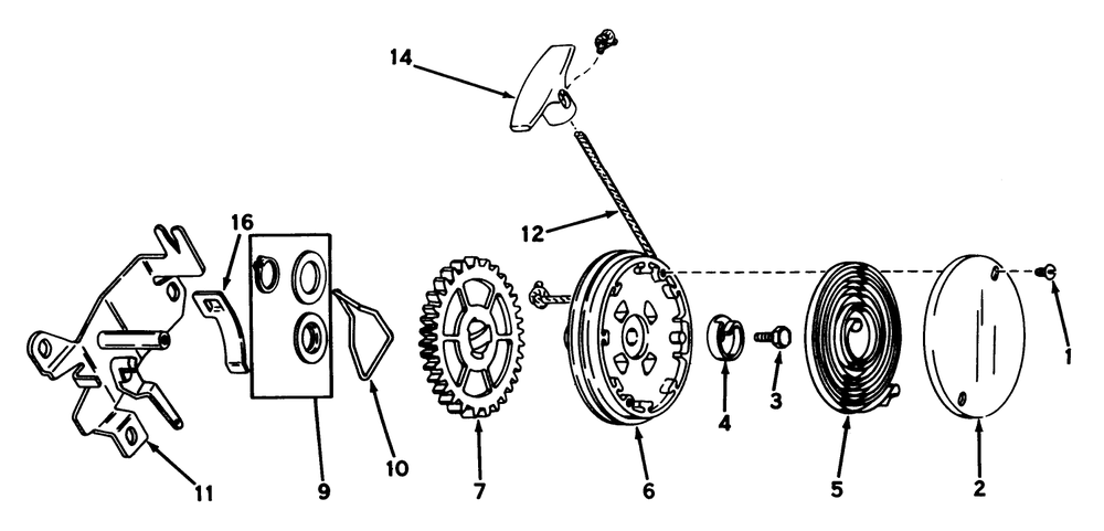 Rewind Starter No. 590519 Diagram and Parts List for 20610 0000001 - 0999999 Toro Lawn Mower