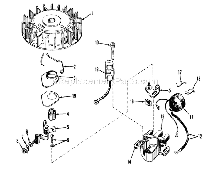 Magneto (recoil) 610689a Diagram and Parts List for 57017 3000001-3999999 - 1973 Toro Lawn Tractor
