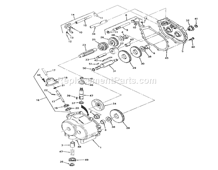 Model 352 Transmission Diagram and Parts List for 57017 3000001-3999999 - 1973 Toro Lawn Tractor