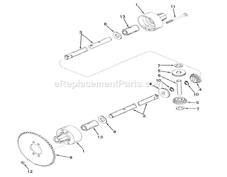 Differential Model 120 Diagram and Parts List for 57054 0000001-0999999 - 1970 Toro Lawn Tractor