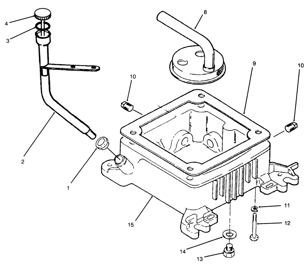 Oil Base & Fuel Pump-Onan P220g Type 1/10808g Diagram and Parts List for 30620 690001 - 699999 Toro Lawn Tractor