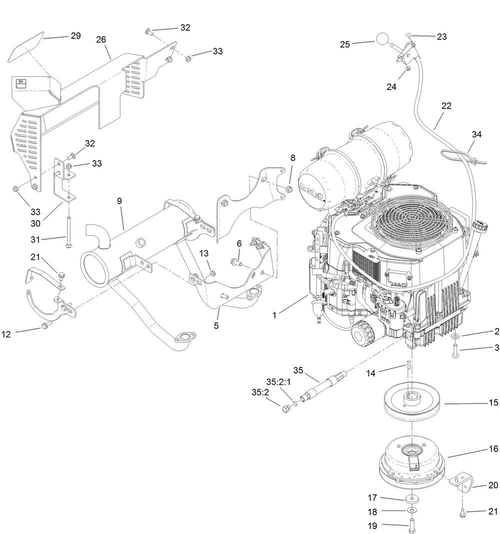 Engine Assembly Diagram and Parts List for 79518 403254000-404314199 Toro Lawn Mower