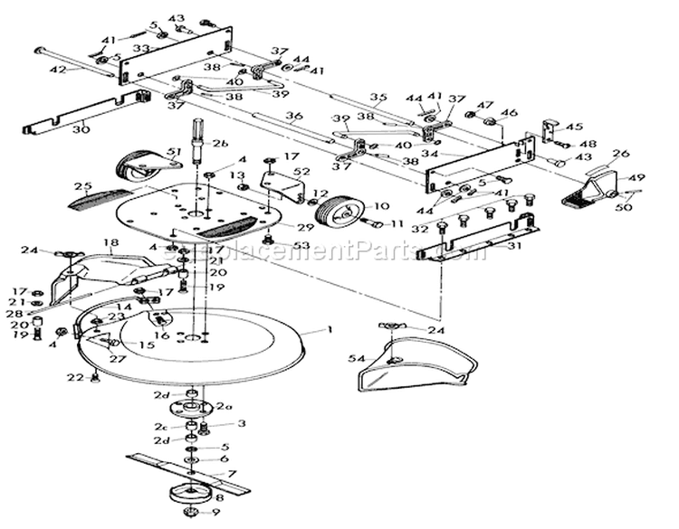 Mower Attachment Parts List Diagram and Parts List for 57201 8000001-8999999 - 1968 Toro Lawn Mower