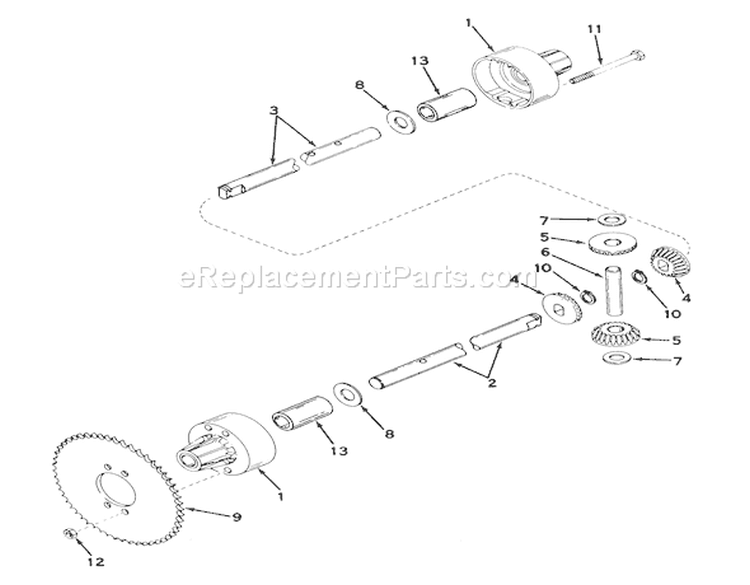 Differential Model 120 Diagram and Parts List for 57104 0000001-0999999 - 1970 Toro Lawn Mower