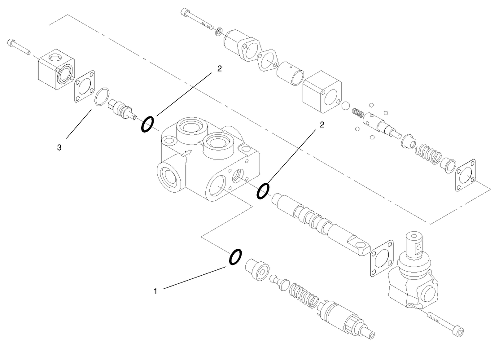 Hydraulic Valve Assembly No. 99-3077 Diagram and Parts List for 22304 900001 - 990001 Toro Lawn Tractor Accessories