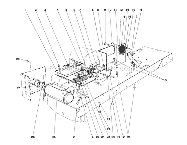 Exhaust System Diagram and Parts List for 57228 3000001-3999999 - 1973 Toro Lawn Mower