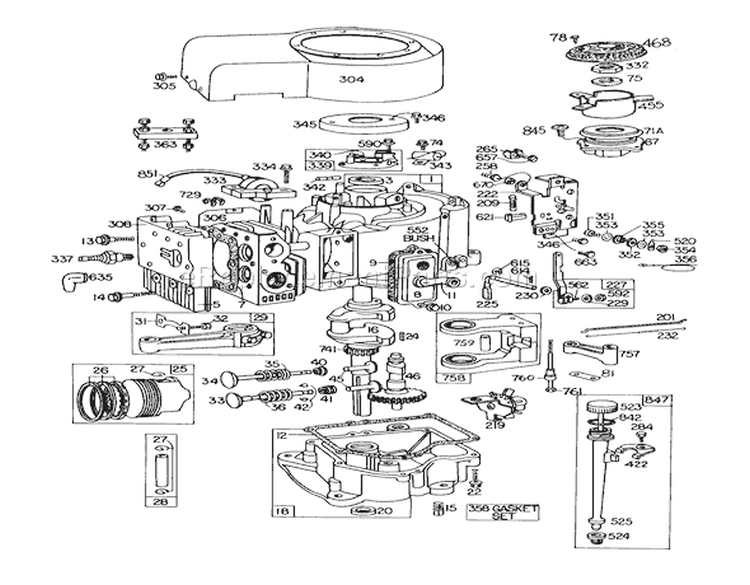 Page K Diagram and Parts List for 57300 7000001-7999999 - 1977 Toro Lawn Mower