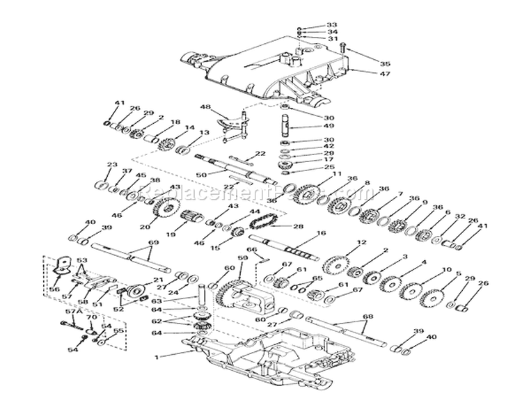 Peerless Transaxle Model 801 Diagram and Parts List for 57300 7000001-7999999 - 1977 Toro Lawn Mower