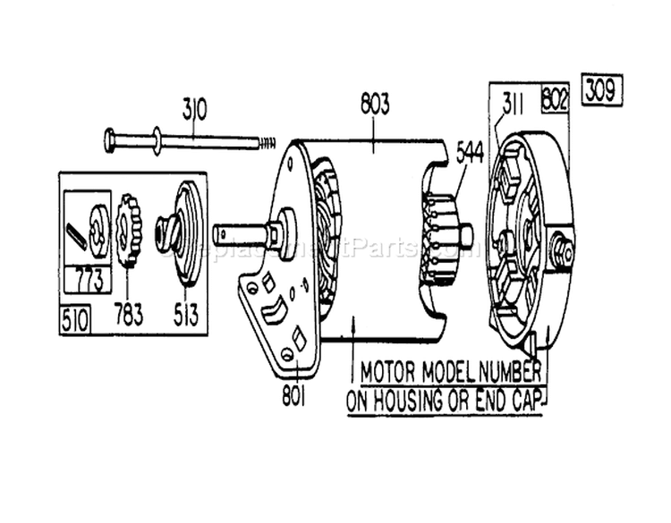 Briggs & Stratton Model 191707-5149-01 (model 57300) Diagram and Parts List for 57300 7000001-7999999 - 1977 Toro Lawn Mower