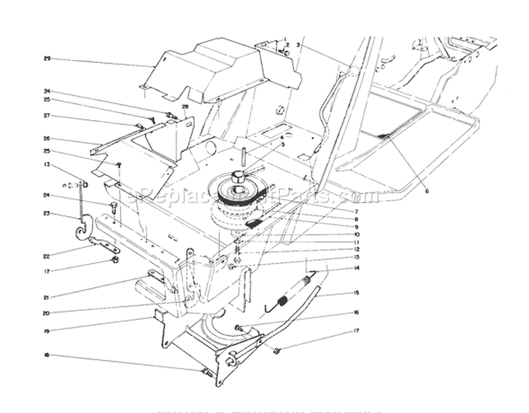 Clutch & Actuator Assembly Diagram and Parts List for 57300 7000001-7999999 - 1977 Toro Lawn Mower