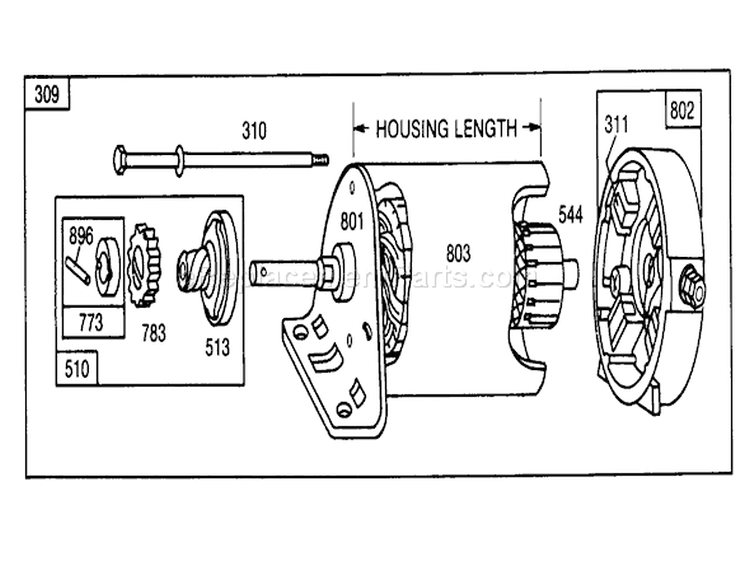 Engine Briggs & Stratton Diagram and Parts List for 57354 6000001-6999999 - 1986 Toro Lawn Tractor