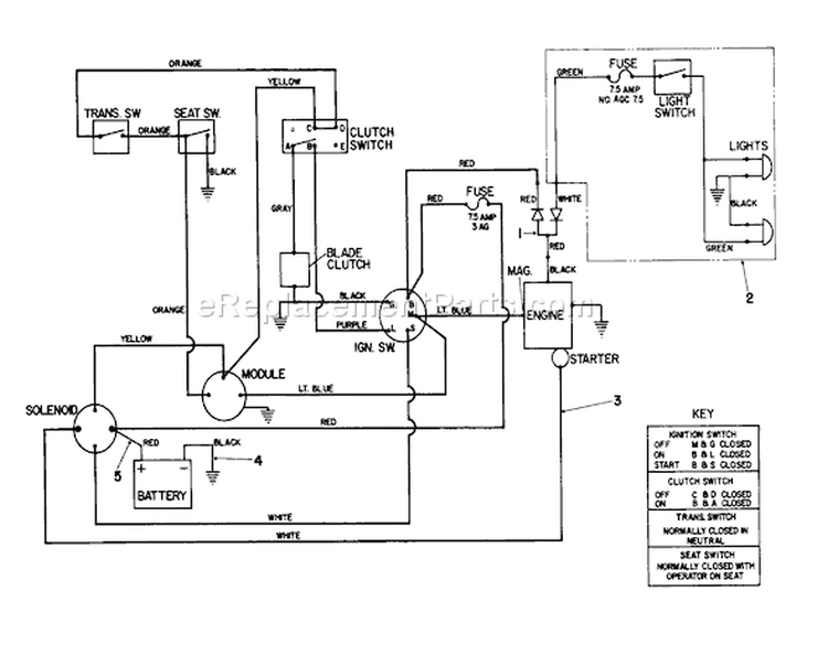 Electrical Diagram Diagram and Parts List for 57354 6000001-6999999 - 1986 Toro Lawn Tractor