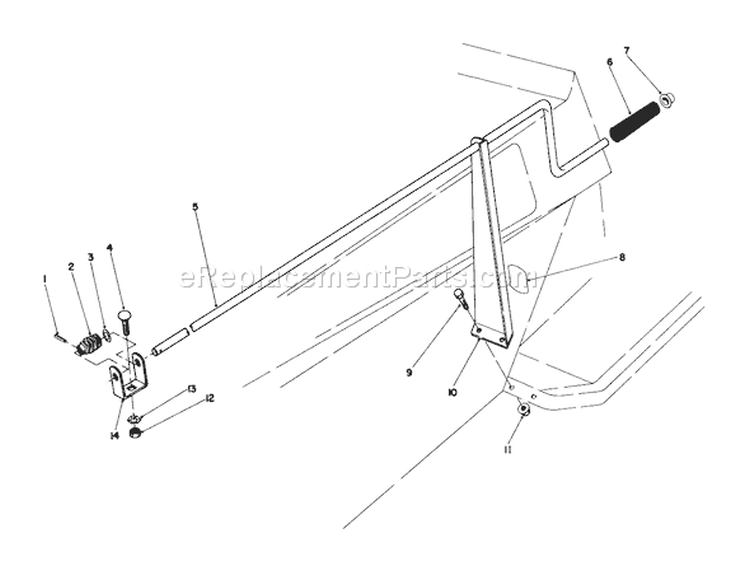 Chute Control Assembly 36" Snowthrower Attachment Diagram and Parts List for 57354 7000001-7999999 - 1987 Toro Lawn Tractor