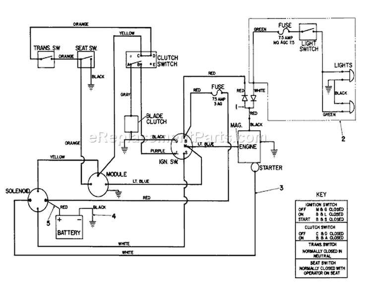 Electrical Diagram Diagram and Parts List for 57354 7000001-7999999 - 1987 Toro Lawn Tractor