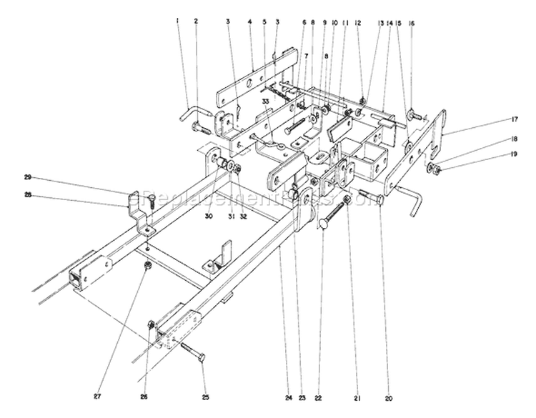 36" Snowthrower Attachment Diagram and Parts List for 57356 0000001-0999999 - 1980 Toro Lawn Tractor