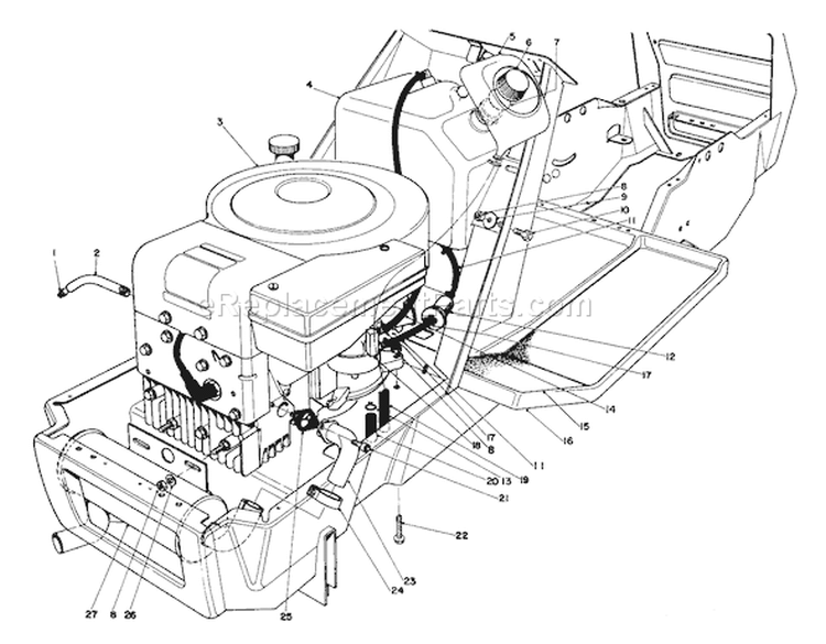 Page K Diagram and Parts List for 57356 0000001-0999999 - 1980 Toro Lawn Tractor