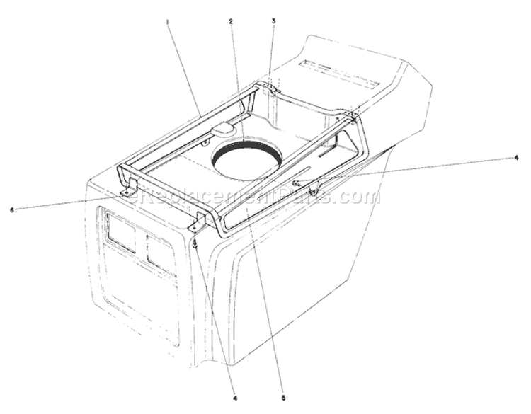 Hood Duct Assembly Diagram and Parts List for 57356 8000001-8999999 - 1978 Toro Lawn Tractor