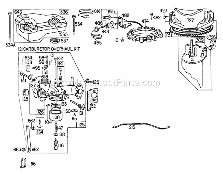 Page D Diagram and Parts List for 57356 8000001-8999999 - 1978 Toro Lawn Tractor