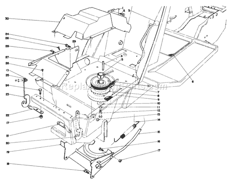 Clutch & Actuator Assembly Diagram and Parts List for 57356 8000001-8999999 - 1978 Toro Lawn Tractor