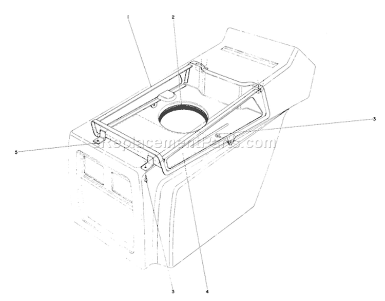 Hood Duct Assembly Diagram and Parts List for 57356 9000001-9999999 - 1979 Toro Lawn Tractor