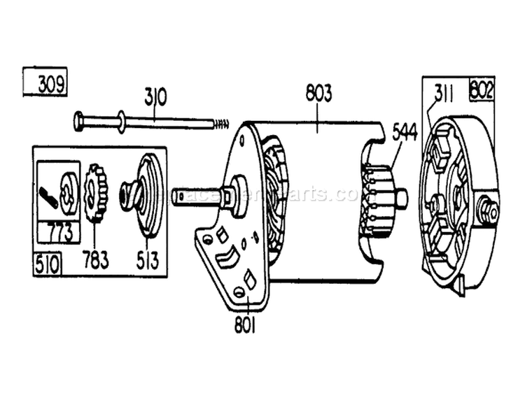 Briggs & Stratton Diagram and Parts List for 57356 9000001-9999999 - 1979 Toro Lawn Tractor
