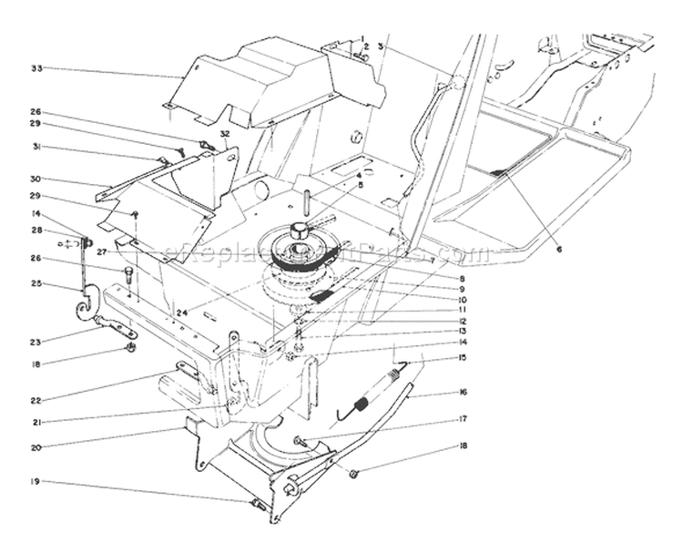 Clutch & Actuator Assembly Diagram and Parts List for 57356 1000001-1999999 - 1981 Toro Lawn Tractor