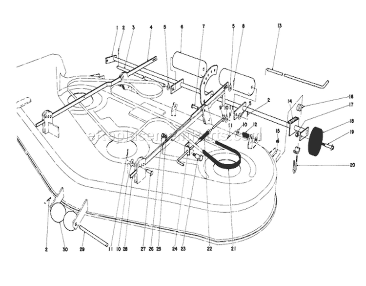 Mower Lift Assembly Diagram and Parts List for 57356 1000001-1999999 - 1981 Toro Lawn Tractor