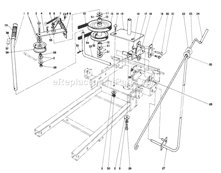 Page B Diagram and Parts List for 57356 1000001-1999999 - 1981 Toro Lawn Tractor