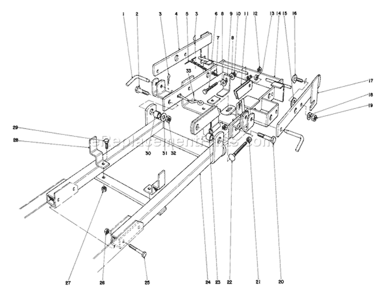 36" Snowthrower Attachment Model 59136 Diagram and Parts List for 57356 2000001-2999999 - 1982 Toro Lawn Tractor