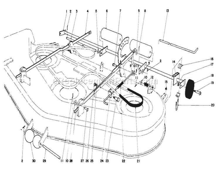 Mower Lift Assembly Diagram and Parts List for 57356 2000001-2999999 - 1982 Toro Lawn Tractor