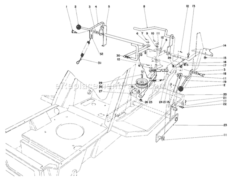 Shift & Clutch Assembly Diagram and Parts List for 57356 3000001-3999999 - 1983 Toro Lawn Tractor