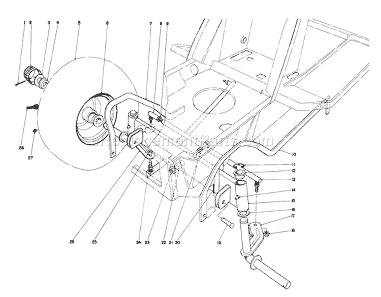 Front Axle Assembly Diagram and Parts List for 57357 4000001-4999999 - 1984 Toro Lawn Tractor