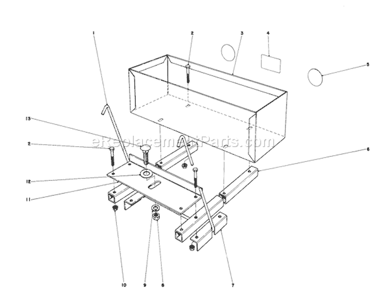 Weight Box Assembly Model No. 59138 Diagram and Parts List for 57357 4000001-4999999 - 1984 Toro Lawn Tractor