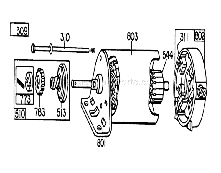 Briggs & Stratton Model 252707-0177-01 (model 57360) Diagram and Parts List for 57300 0000001-0999999 - 1980 Toro Lawn Mower