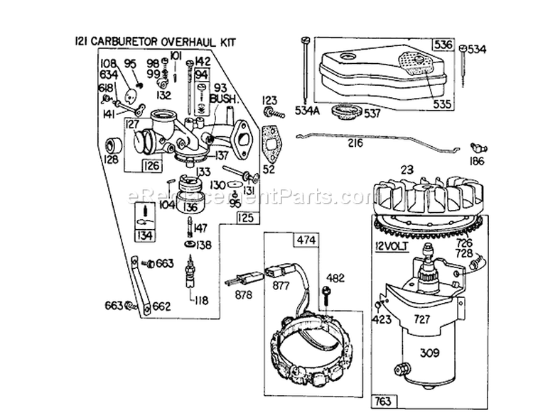 Briggs & Stratton Model 191707-5641-01 (model 57300) Diagram and Parts List for 57300 0000001-0999999 - 1980 Toro Lawn Mower
