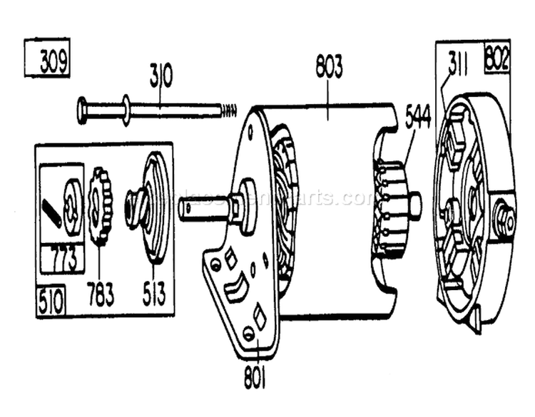 Page J Diagram and Parts List for 57300 1000001-1999999 - 1981 Toro Lawn Tractor