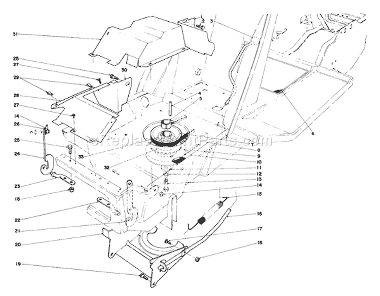 Clutch & Actuator Assembly Diagram and Parts List for 57300 1000001-1999999 - 1981 Toro Lawn Tractor