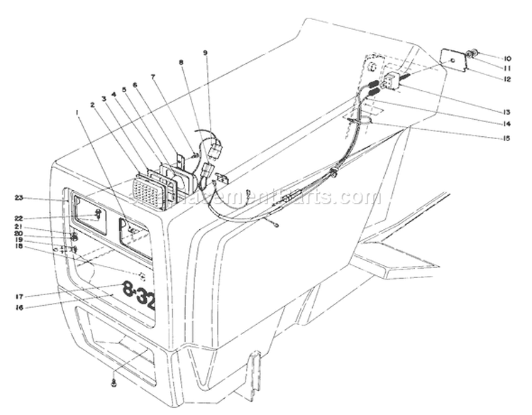 Headlight Kit Diagram and Parts List for 57300 1000001-1999999 - 1981 Toro Lawn Tractor
