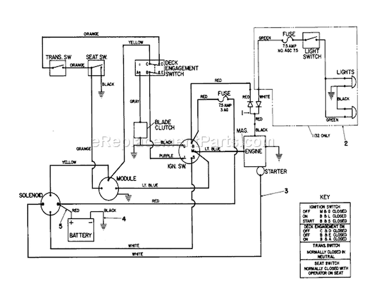 Electrical Diagram Diagram and Parts List for 57360 2000001-2999999 - 1982 Toro Lawn Tractor