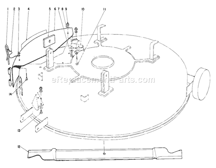 Mulcher Kit Model 59155 (optional) Diagram and Parts List for 57360 3000001-3999999 - 1983 Toro Lawn Tractor