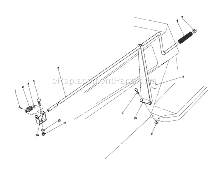 Chute Control Assembly 36" Snowthrower Attachment Diagram and Parts List for 57300 4000001-4999999 - 1984 Toro Lawn Tractor