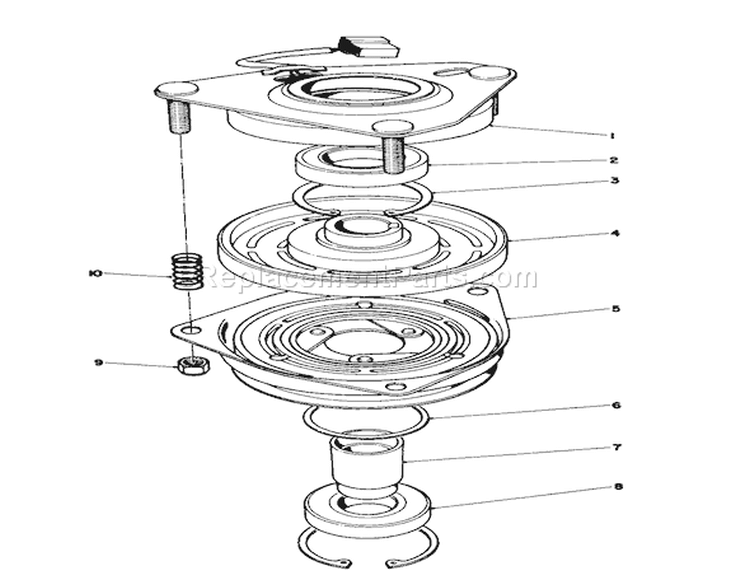 Clutch Assembly Diagram and Parts List for 57300 4000001-4999999 - 1984 Toro Lawn Tractor