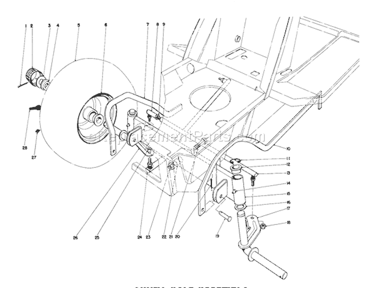 Front Axle Assembly Diagram and Parts List for 57300 5000001-5999999 - 1985 Toro Lawn Tractor